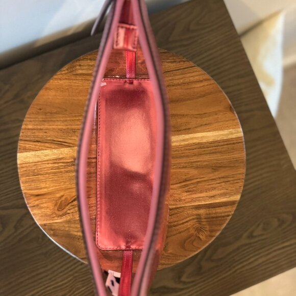 Kate Spade Sabine Sparkle Medium Cosmetic Pouch – Clear Pink Makeup/Travel Bag - Picture 4 of 4